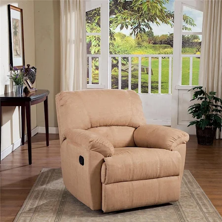 Rocker Recliner with Pillow Arms